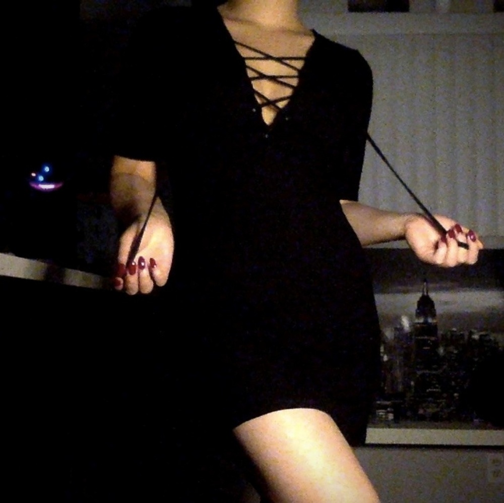 Topshop Lace-up Ribbed Dress